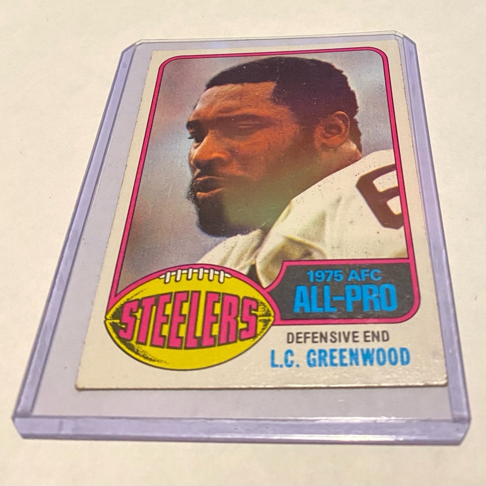 L.C. Greenwood 1976 Topps Football Card # 180 Pittsburgh Steelers Vintage